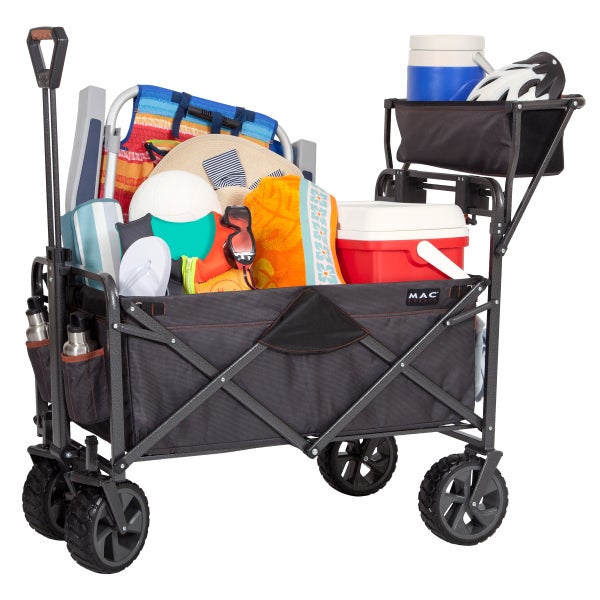 Mac Sports Deluxe Push Pull Folding Wagon with Brakes