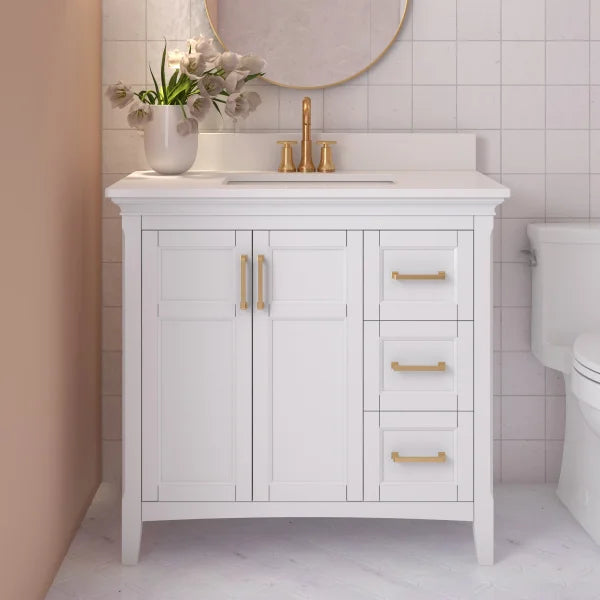 Craft + Main Abbott 37 in. Vanity with White Engineered Stone Top
