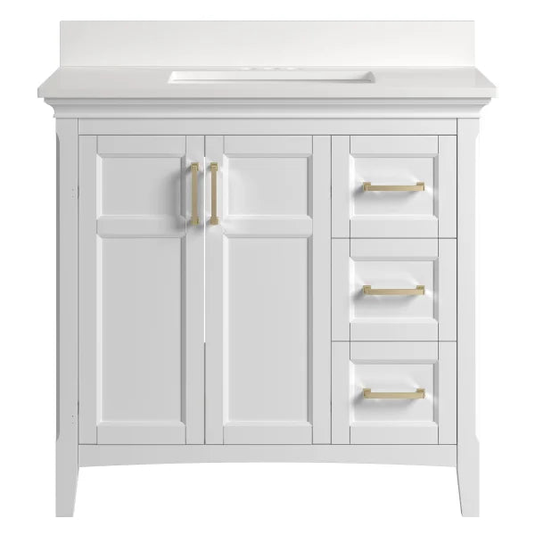 Craft + Main Abbott 37 in. Vanity with White Engineered Stone Top
