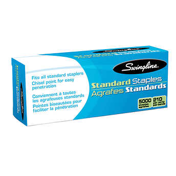 Swingline Standard Box of 5,000 Staples Pack of 5