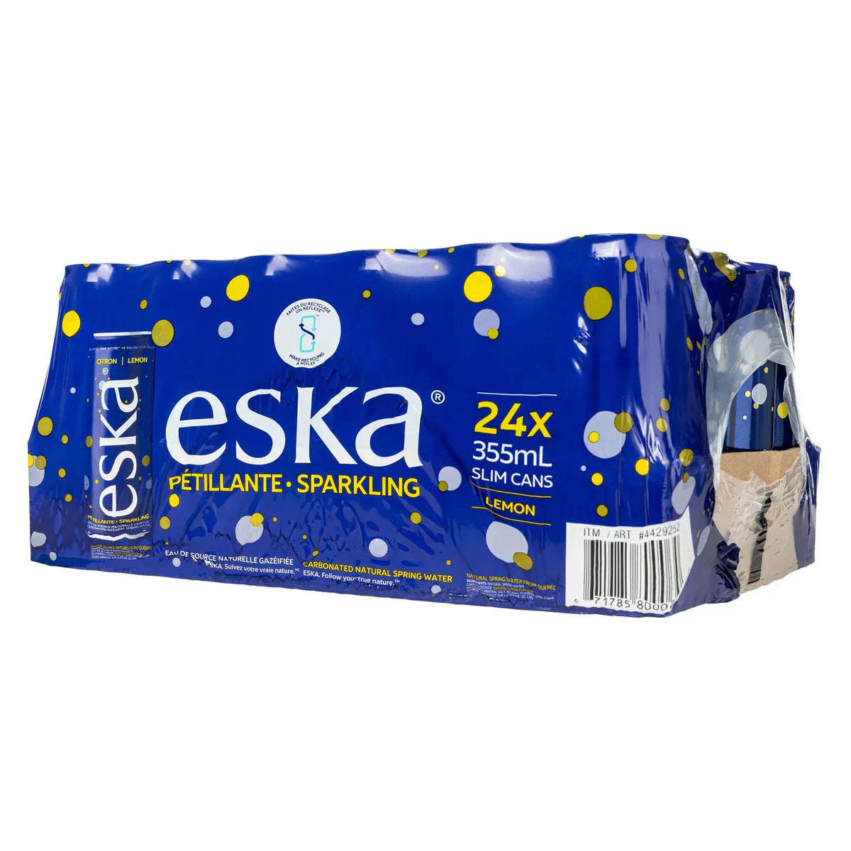Eska Lemon Carbonated Spring Water 24 x 355 mL
