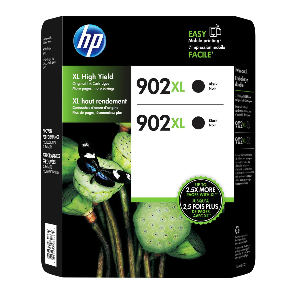 HP 902XL Black Ink Cartridges Pack of 2
