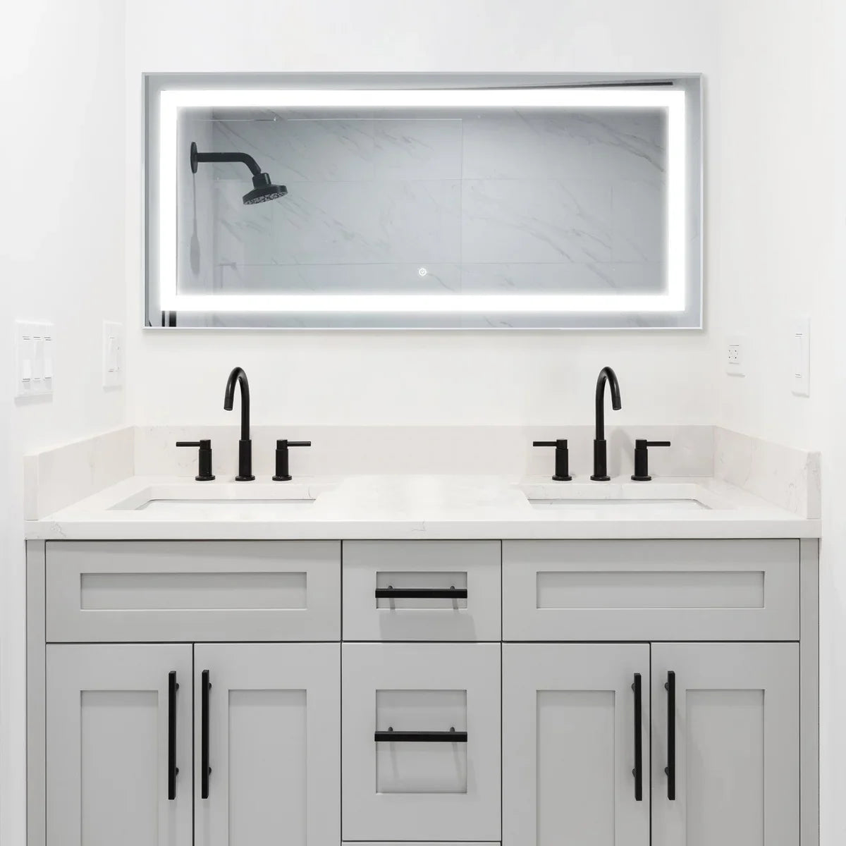 WarmlyYours Audrey Rectangular LED Mirror