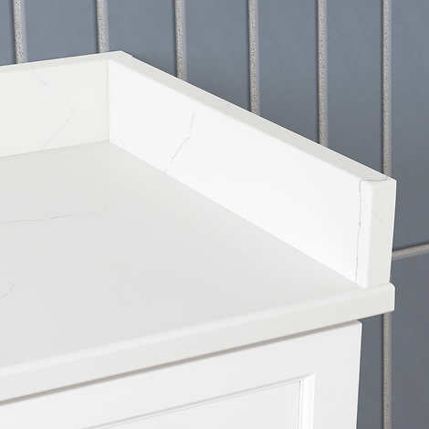 Vango Polar Vanity With Carrera Quartz Top, White