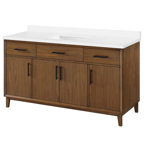 OVE Decors Jonah 60 in. Vanity with White Quartz Top