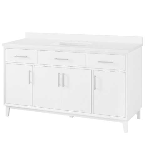 OVE Decors Jonah 60 in. Vanity with White Quartz Top