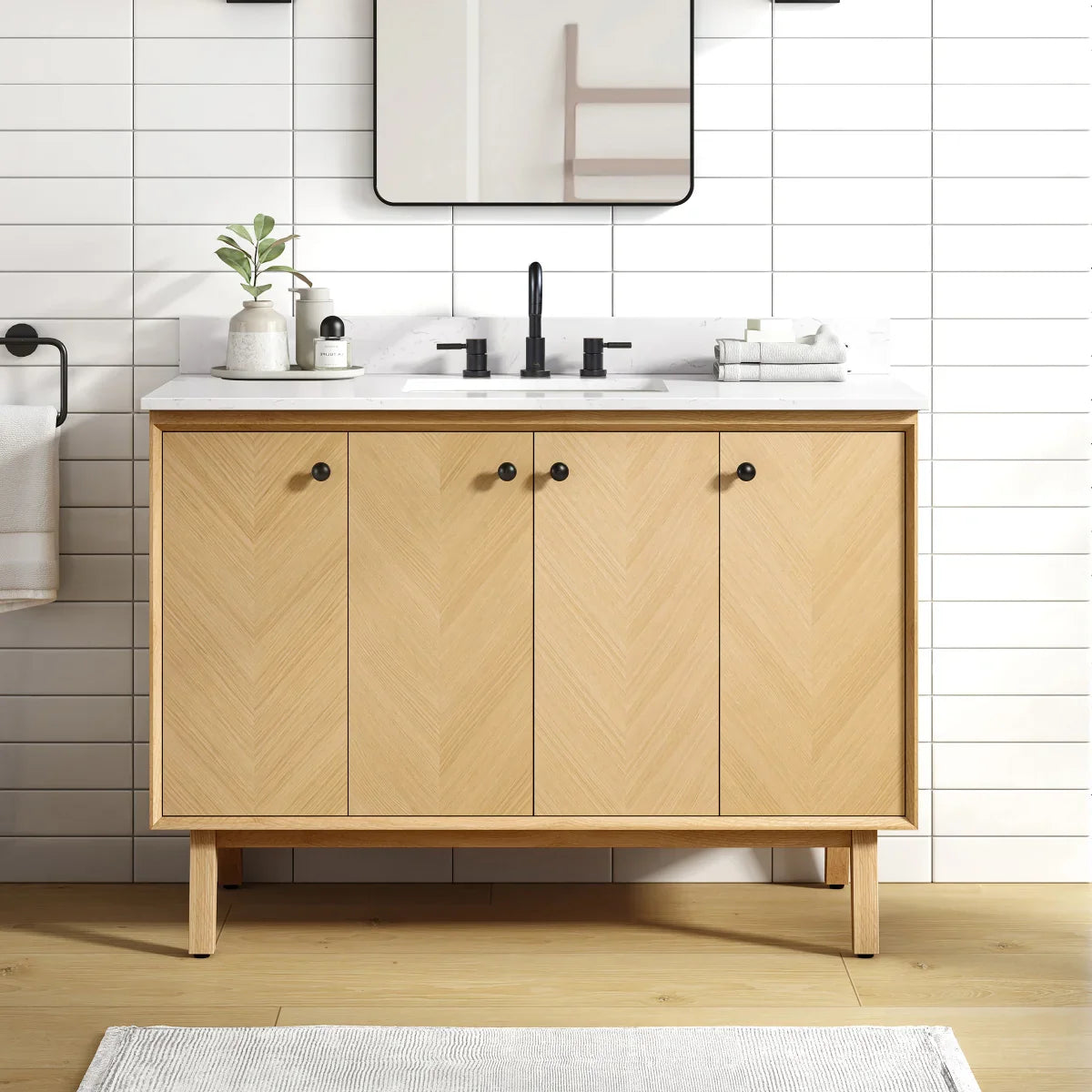 Avanity Aubrey Bathroom Vanity in Brown Oak Finish