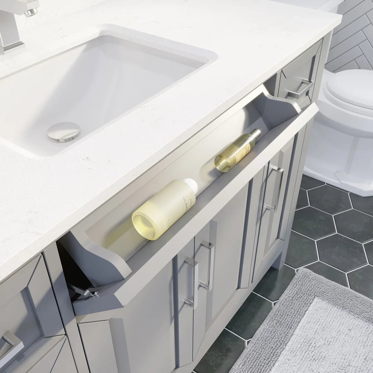 Studio Bathe Thomson Vanity with Power Bar, Oxford Grey