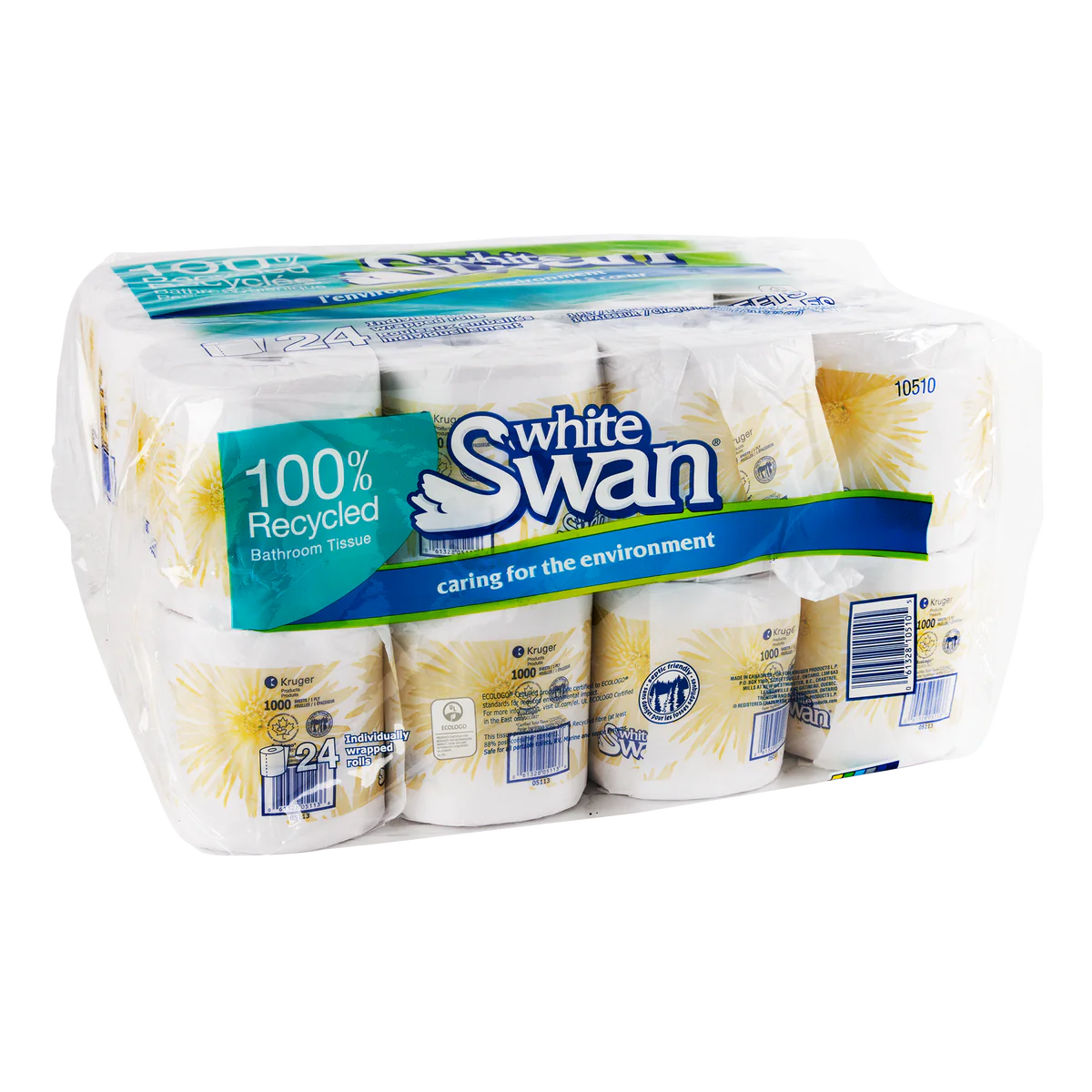 White Swan 1-ply Individually Wrapped Bathroom Tissue Rolls Pack of 24