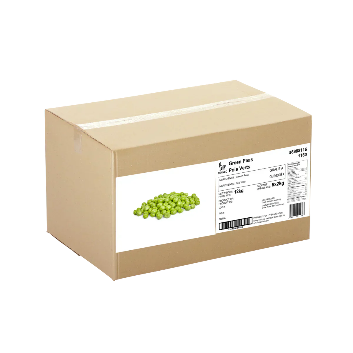Fennec Foods Frozen Peas 6 x 2 kg