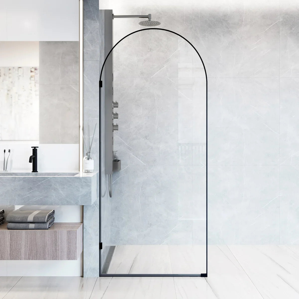 VIGO Arden 34 in. × 78 in. Shower Screen