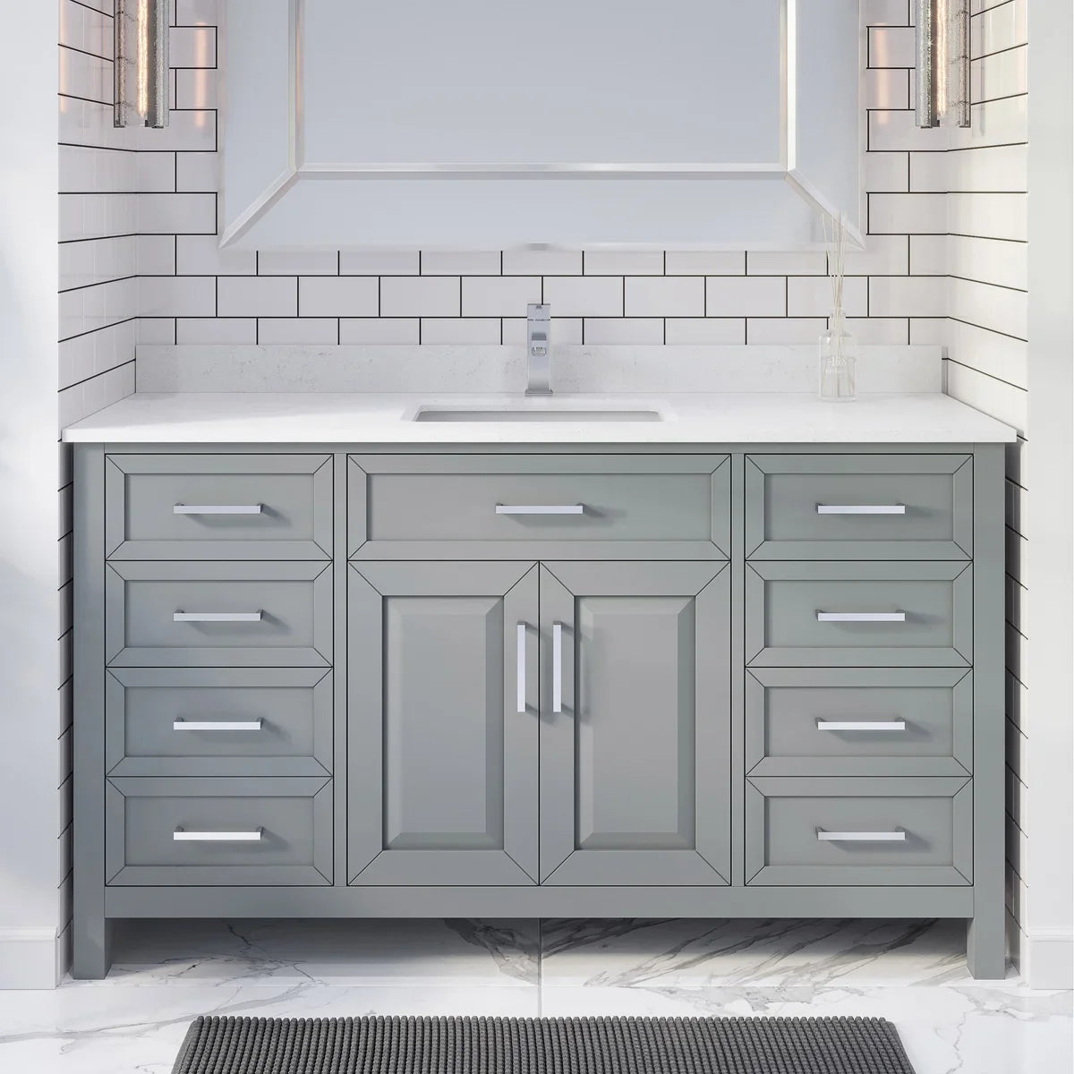 Studio Bathe Thomson Vanity with Power Bar, Oxford Grey