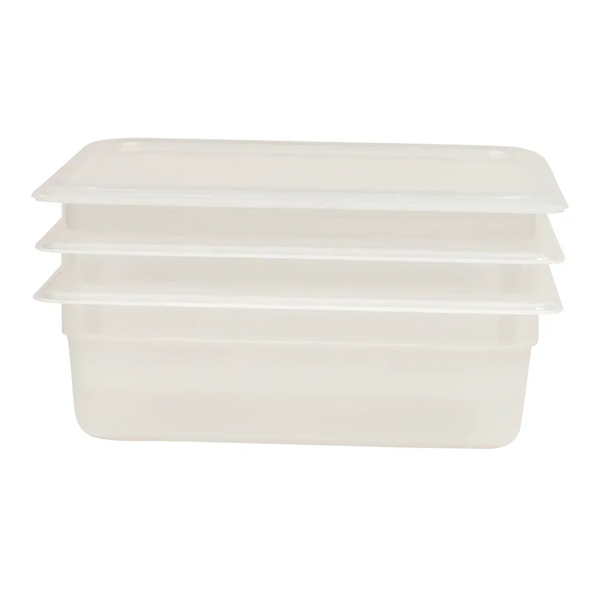 Cambro 4-in Half-size Translucent Deep Pan with Cover Pack of 3