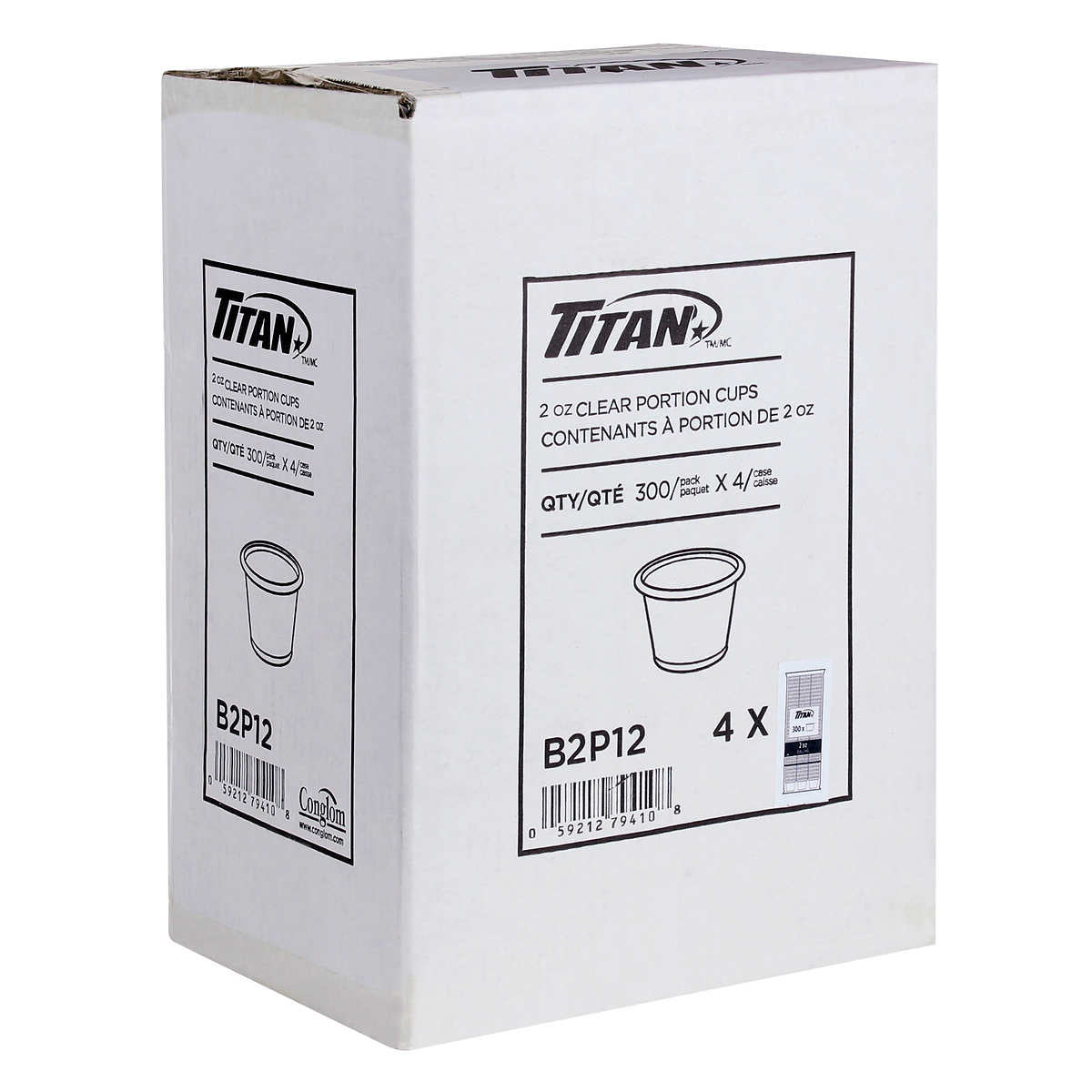 Titan Clear Plastic 2-oz Portion Cups 4 packs of 300