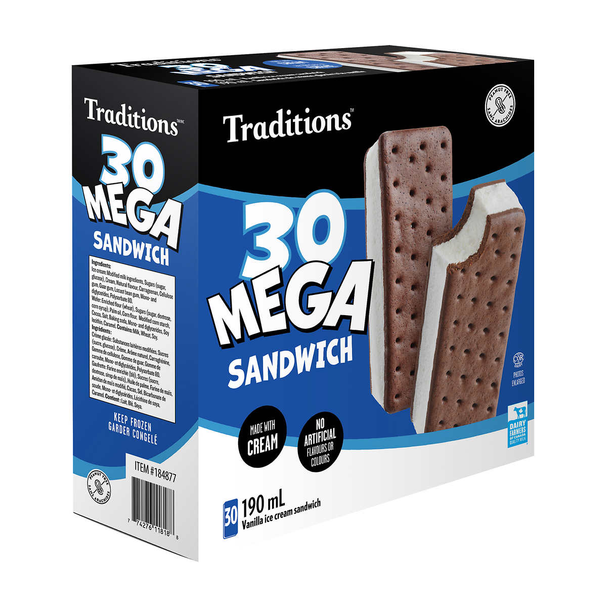Traditions Mega Vanilla Ice Cream Sandwich