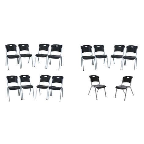 Premium Commercial Stacking Office Chairs Set of 14 - Heavy-Duty Steel Frame, Black