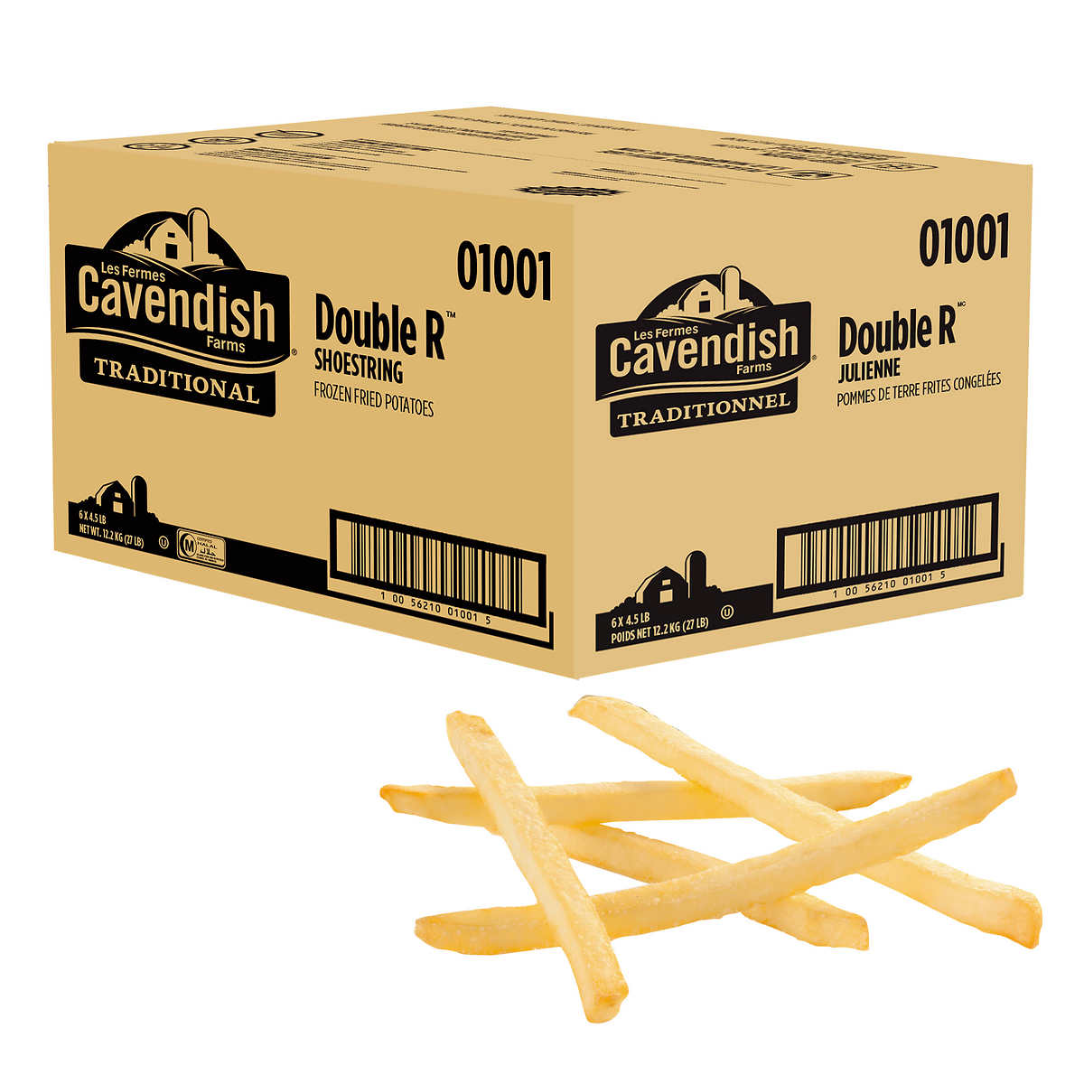 Cavendish Farms Frozen Double R Shoestring Fries 6 × 2.04 kg