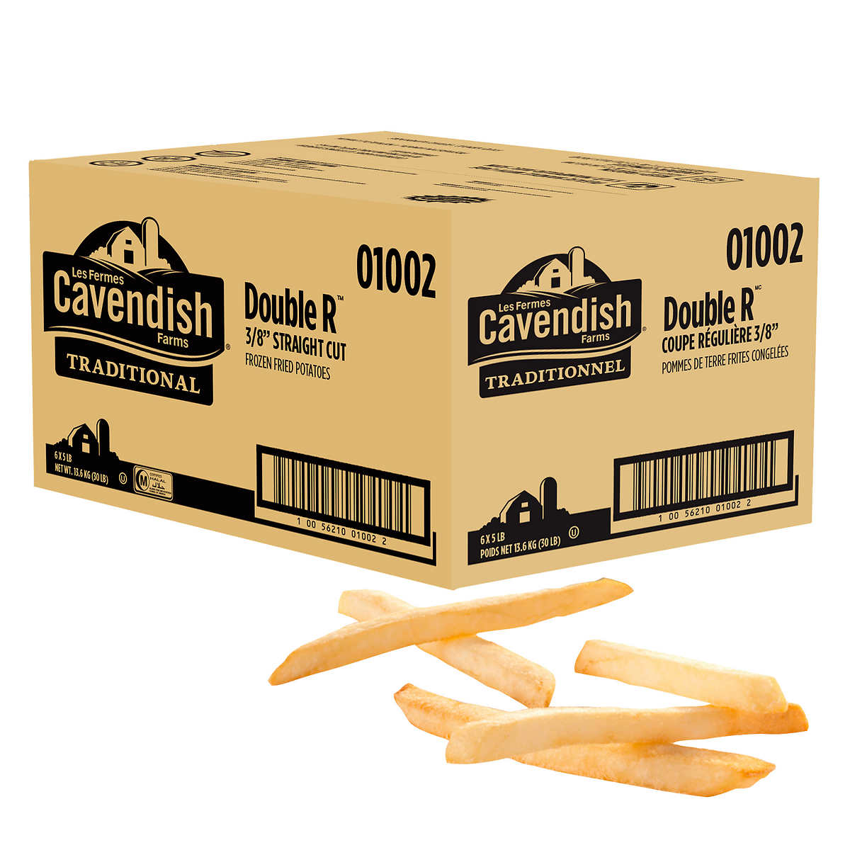 Cavendish Farms Frozen Double R Regular 3/8-in Straight Cut Fries 6 × 2.27 kg